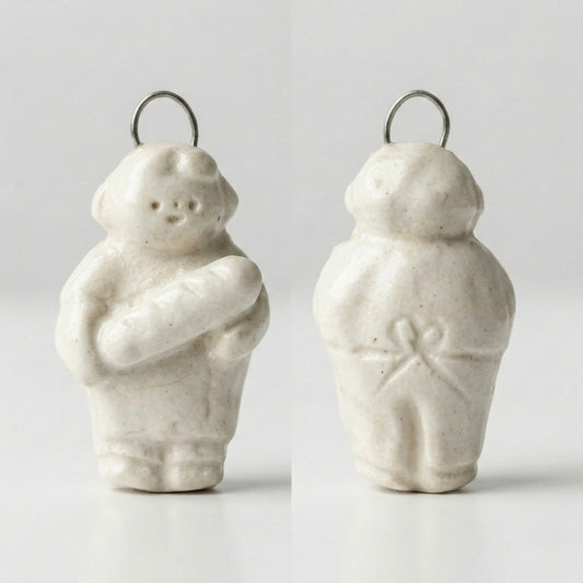 Boy with Baguette Pendant Handmade Stoneware Charm | Taitau Fung (HK)