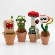 Load image into Gallery viewer, Handmade Wool Needle Felted Piranha Plant | Woolbuddy (CA)