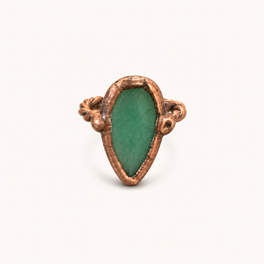 Green Adventure Copper Ring No. 3| Size 7 | Shamsy Roomiani (Tx)
