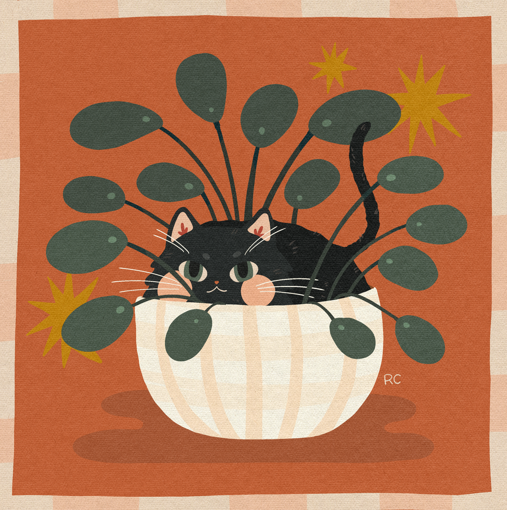 Happy Cat Art Print | Rachele Cromer (OK)