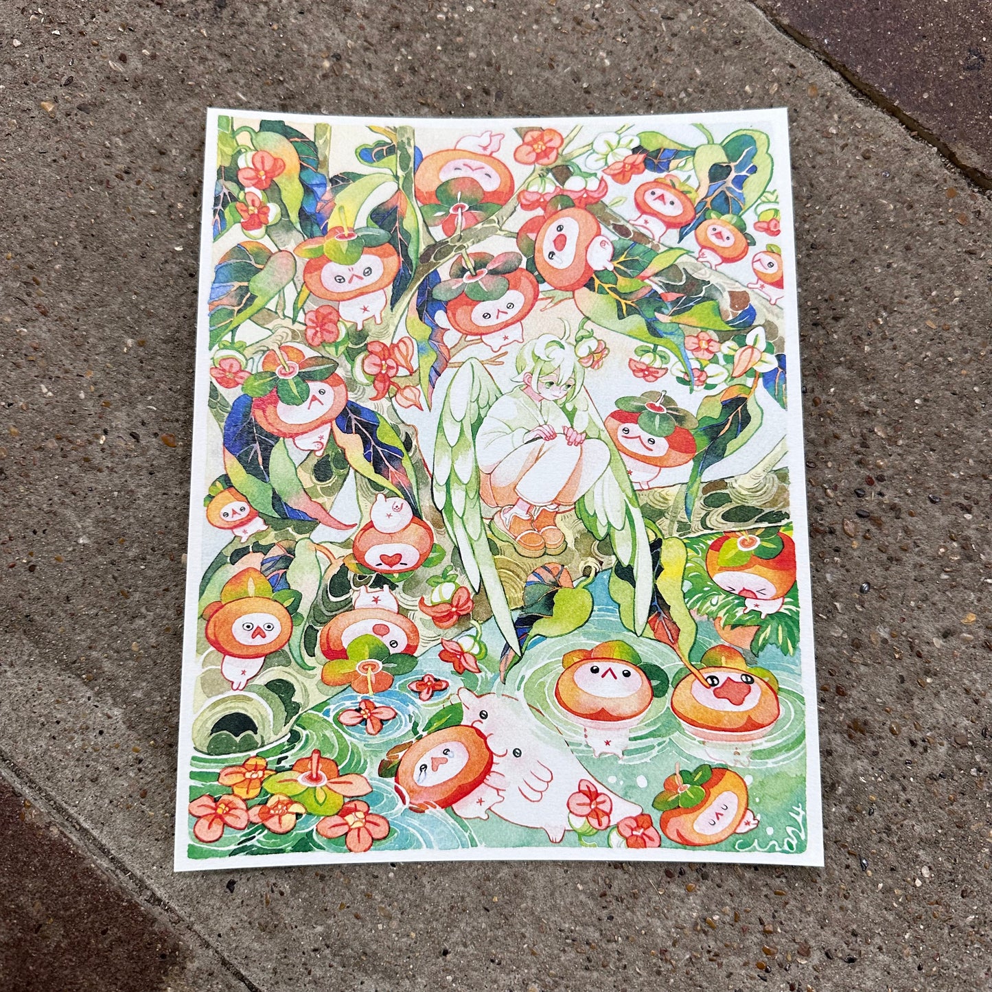 Ripe Persimmons Art Print | Koyamori (CAN)