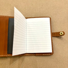 Load image into Gallery viewer, Leather Mini Notebook Cover | Grape | Gomez Handcrafted Leathergoods (TX)