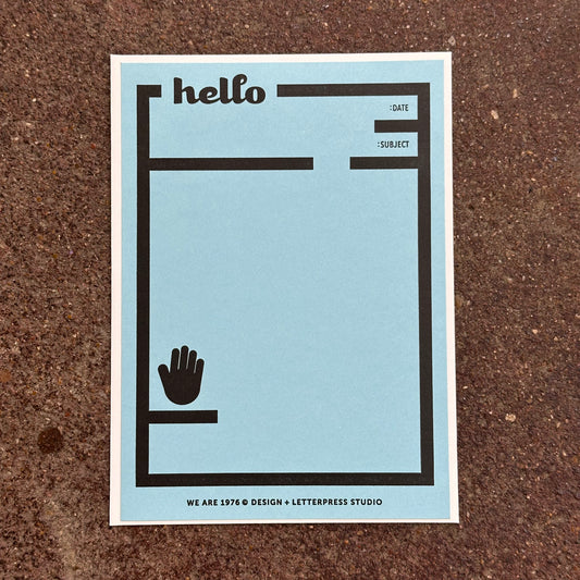 Hello Letterpress Notecard | We Are 1976 (TX)