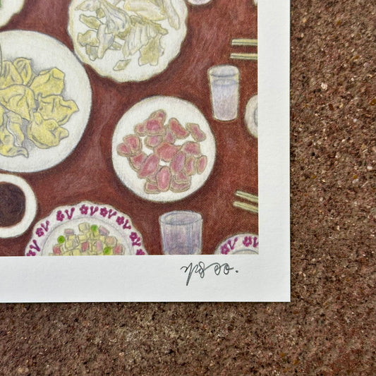Chinese New Year Dinner Art Print (年夜飯) | Yu Feng (馮羽) | Hong Kong