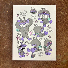 Load image into Gallery viewer, Bye Baikin Risograph Print | Taro Waggoner(TX)