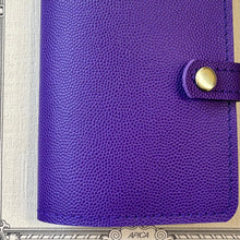 Load image into Gallery viewer, Leather Mini Notebook Cover | Grape | Gomez Handcrafted Leathergoods (TX)