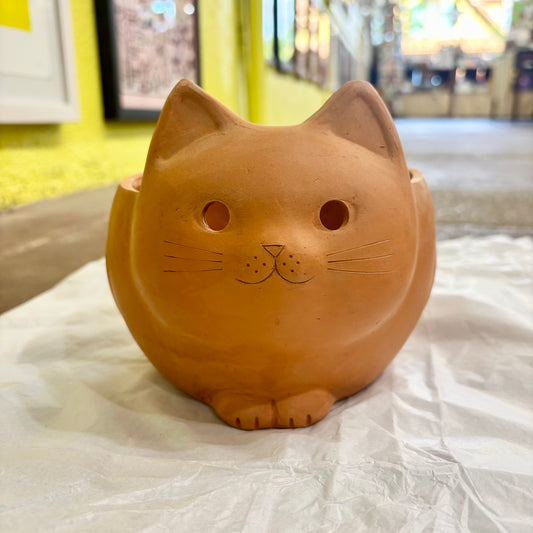 Terra Cotta Cat Planter | Meycat (Myanmar)
