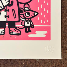 Load image into Gallery viewer, Umbrella Cat Screenprint | The Little Friends of Printmaking (CA)