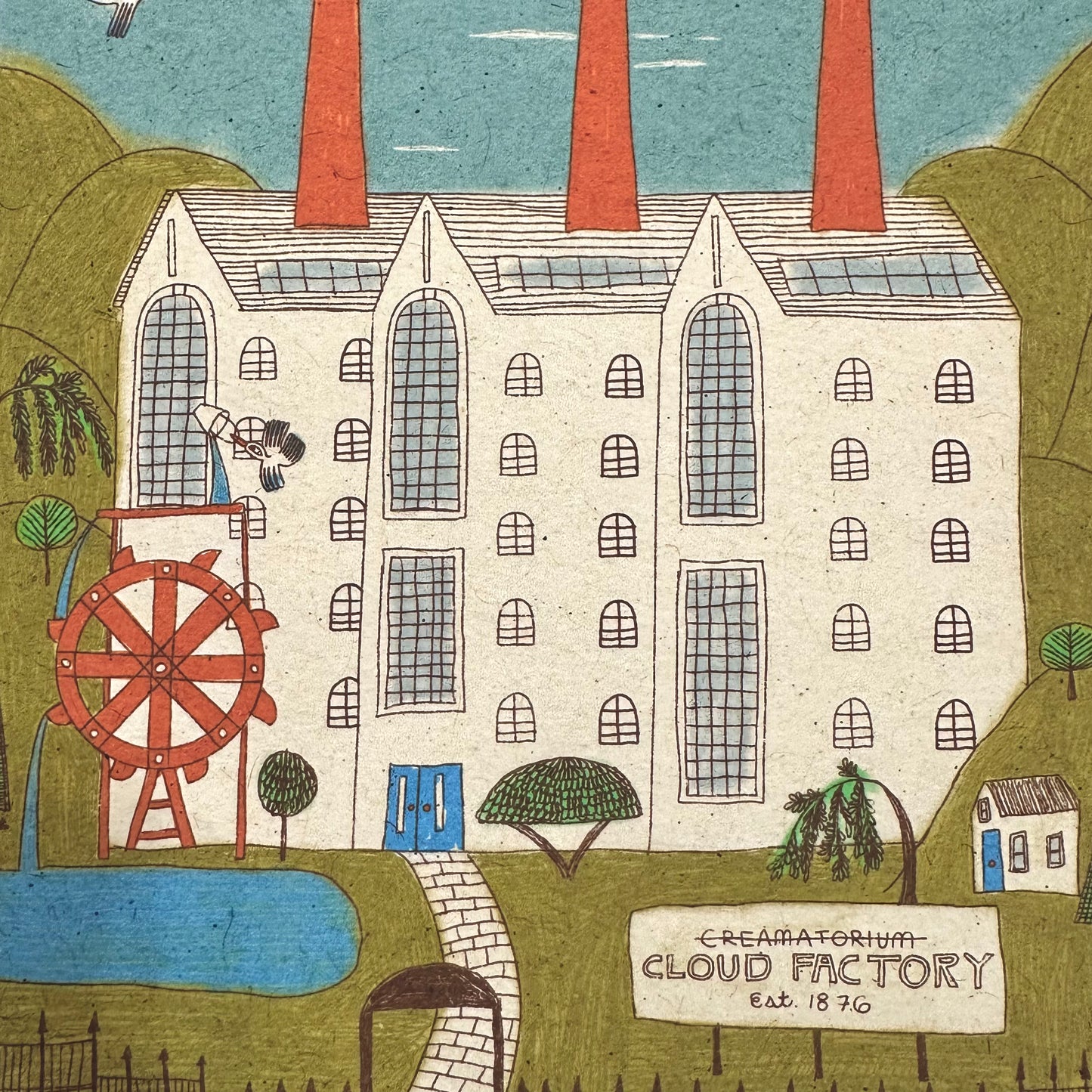 Cloud Factory Art Print | Burger Babie | Addeline Griswold (IN)
