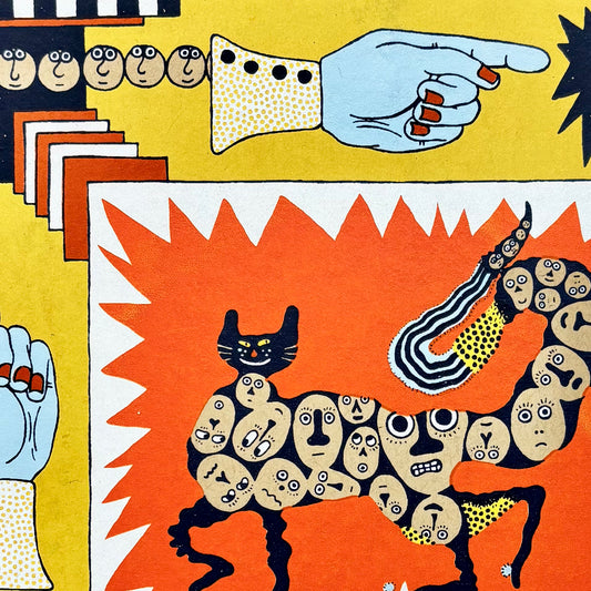 Cat and Blue Hands Screen Print | Daria Tessler (OR)