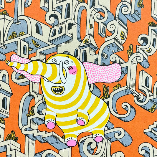 Flying Elephant Screen Print | Daria Tessler (OR)