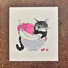 Load image into Gallery viewer, Fruit Bowl Cat Screen Print | Daria Tessler (OR)
