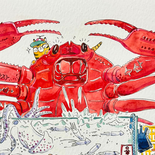 Crabby Doing Its Job Art Print | SY Choi (CA)