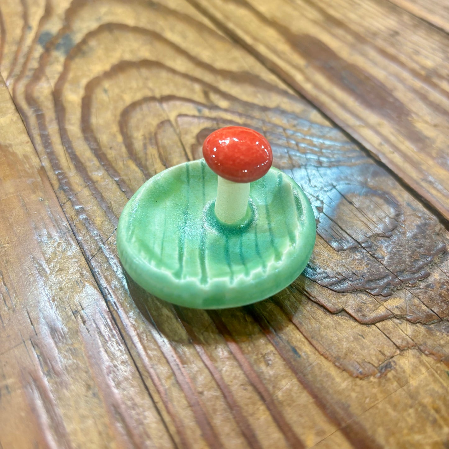 Teeny Tiny Faux Bois Mushroom Ceramic Ring Tray | Tasha McKelvey (VA)