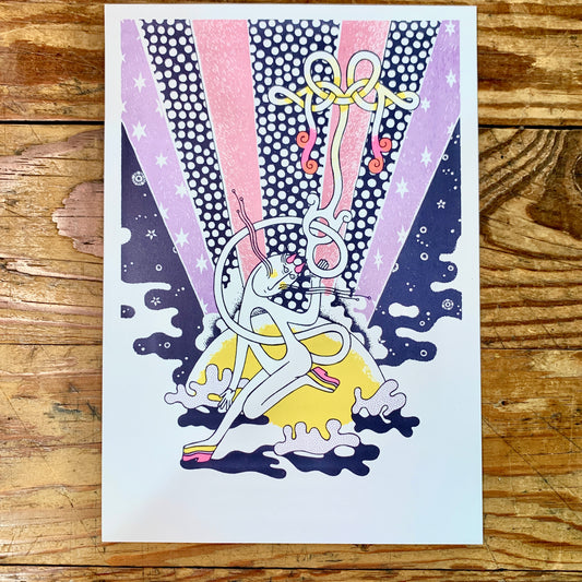 Cat with Knot Tail Screen Print | Daria Tessler (OR)