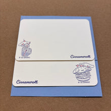 Load image into Gallery viewer, Cinnamoroll Letterpress Mini Notecard Set (set of 2) | Food | ditto ditto x Sanrio (HK)