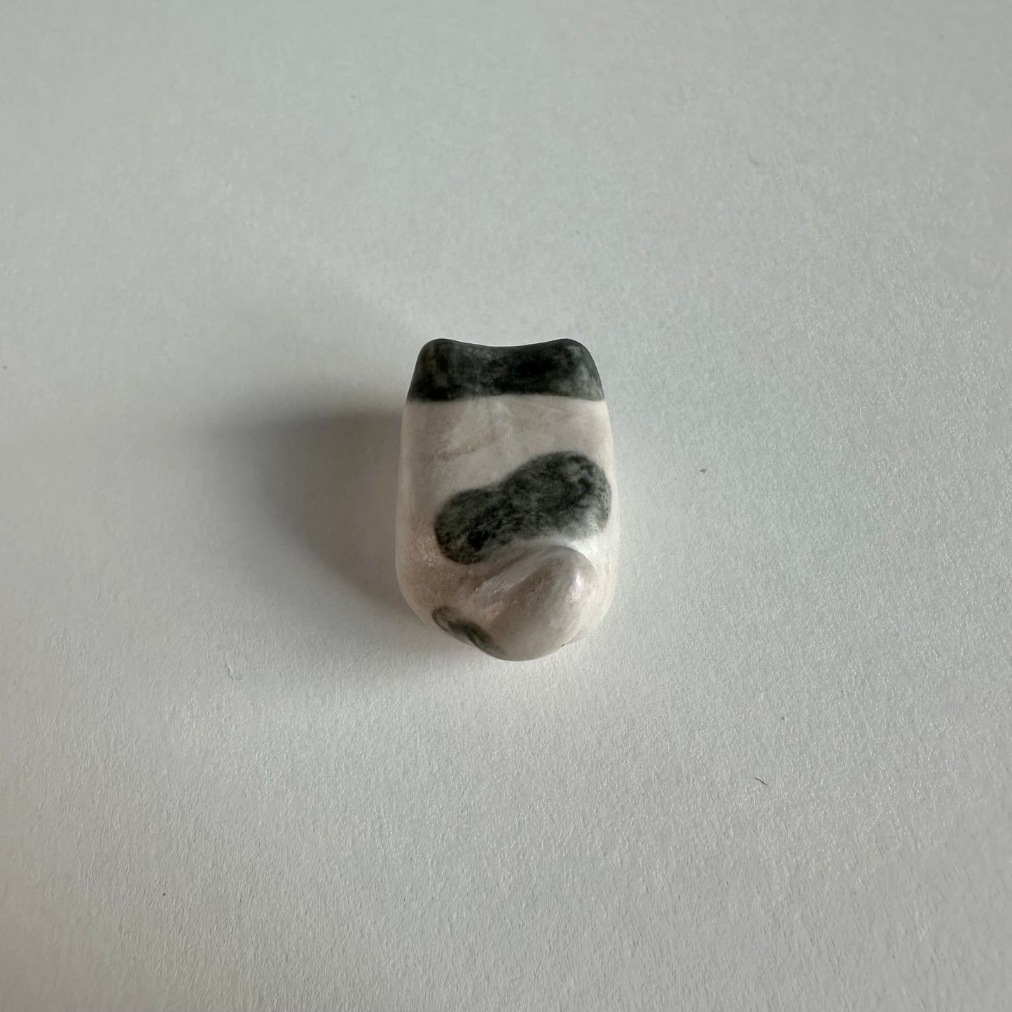 Cat Loaf Stoneware Mini Figurine | Soft White & Grey | Taitau Fung (HK)