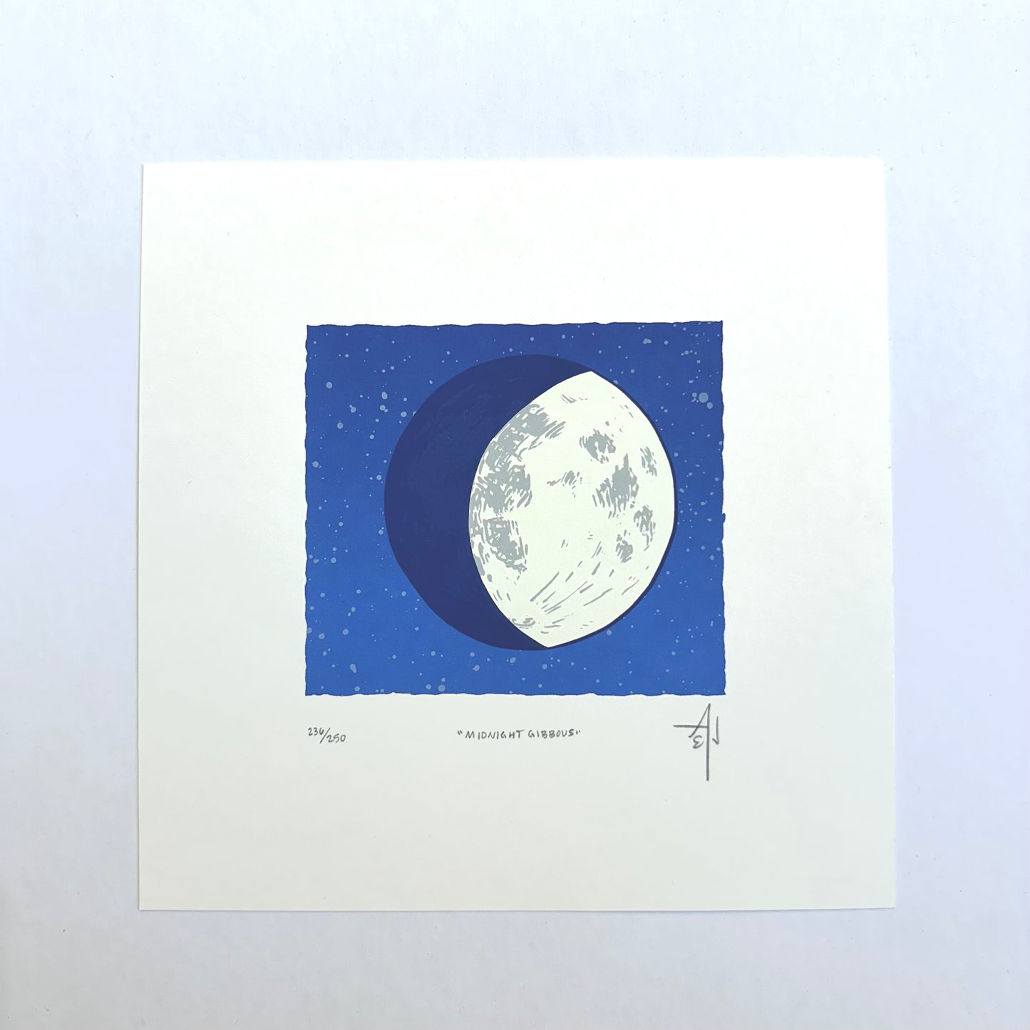 Midnight Gibbous Moon Screenprint | Allison & Jonathan Metzger (IA)