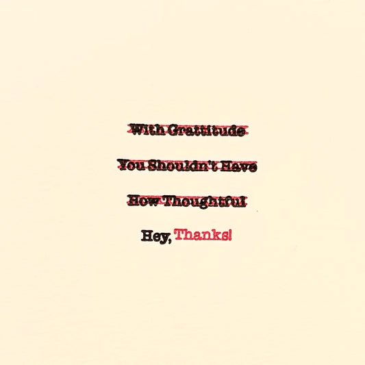 Edited Thank You Message Letterpress Card | Amber Favorite (IL)