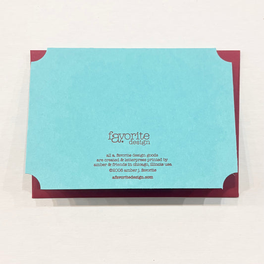 Birthday Wishes Ticket Letterpress Birthday Card | Amber Favorite (IL)