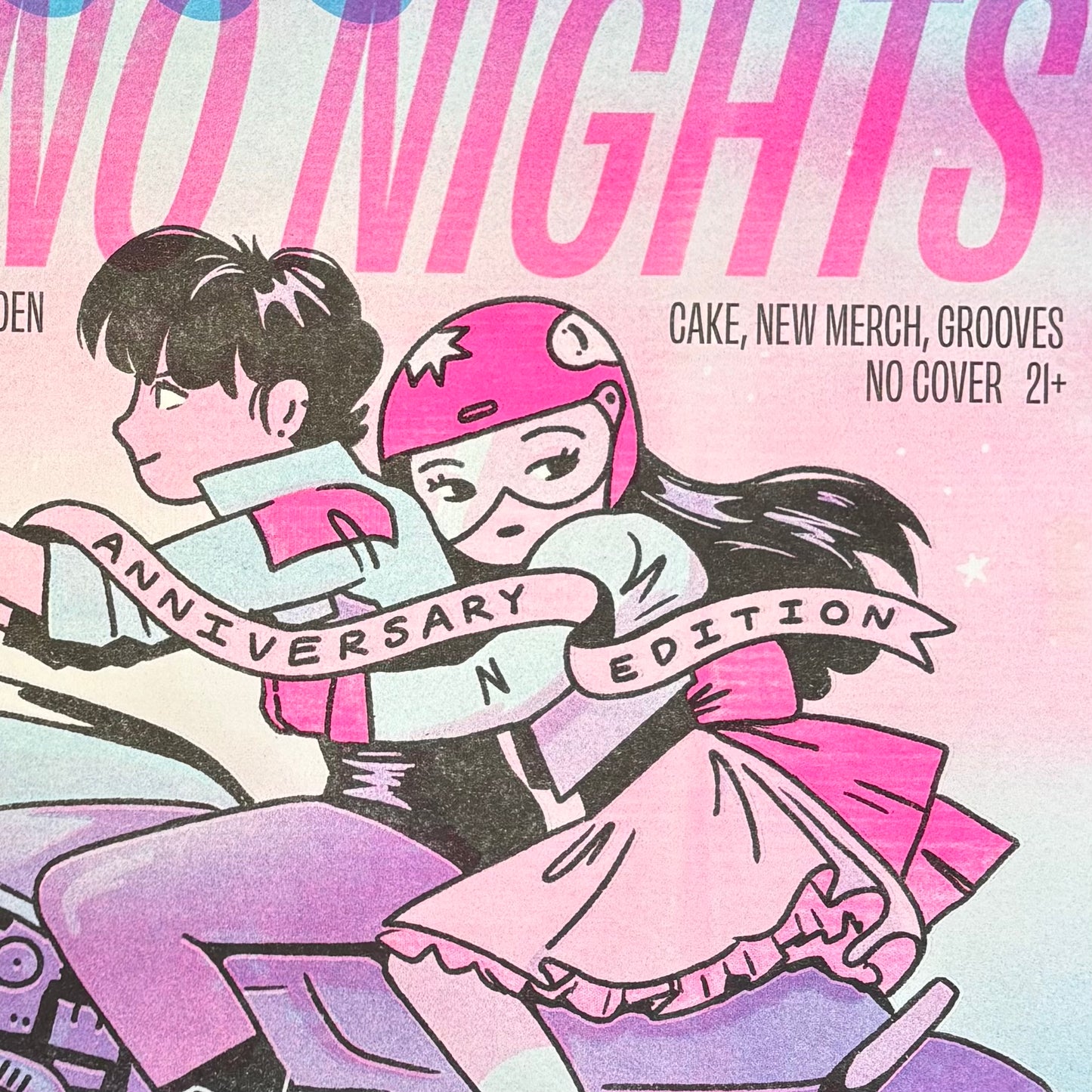 Wamono Nights Vol. 26 Risograph Print | 2nd Anniversary Edition | EJ Chong (TX)