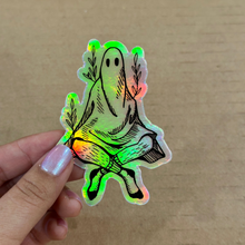 Load image into Gallery viewer, Holographic Sock Ghost Sticker | Madison Grijalva (DTX)