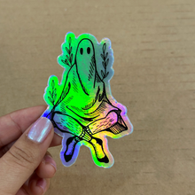 Load image into Gallery viewer, Holographic Sock Ghost Sticker | Madison Grijalva (DTX)