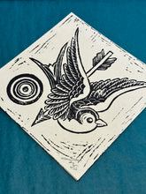 Load image into Gallery viewer, Swallows Linocut Print | BW Tattoo Series | Luke Martin (MD)