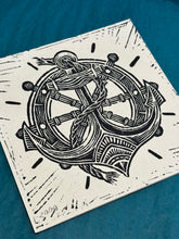 Load image into Gallery viewer, Anchor Linocut Print | BW Tattoo Series | Luke Martin (MD)