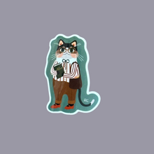 Load image into Gallery viewer, Book Cat Sticker | Rachele Cromer (OK)