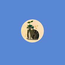 Load image into Gallery viewer, Cat Sprout Circle Sticker | Rachele Cromer (OK)