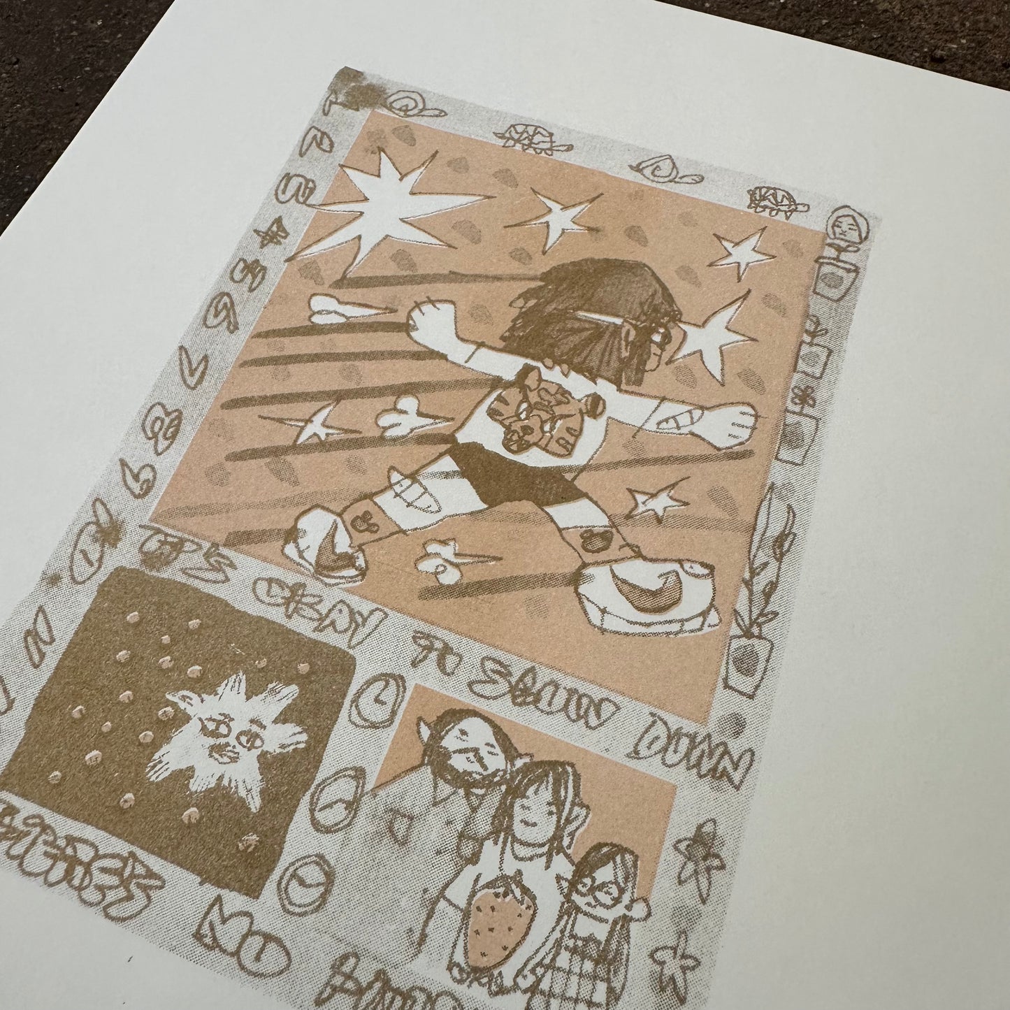 There's No Hurry (Really) Risograph Print | Fantasy Boy Taro (TX)