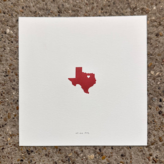 Heart of Texas Letterpress Print | We Are 1976 (TX)