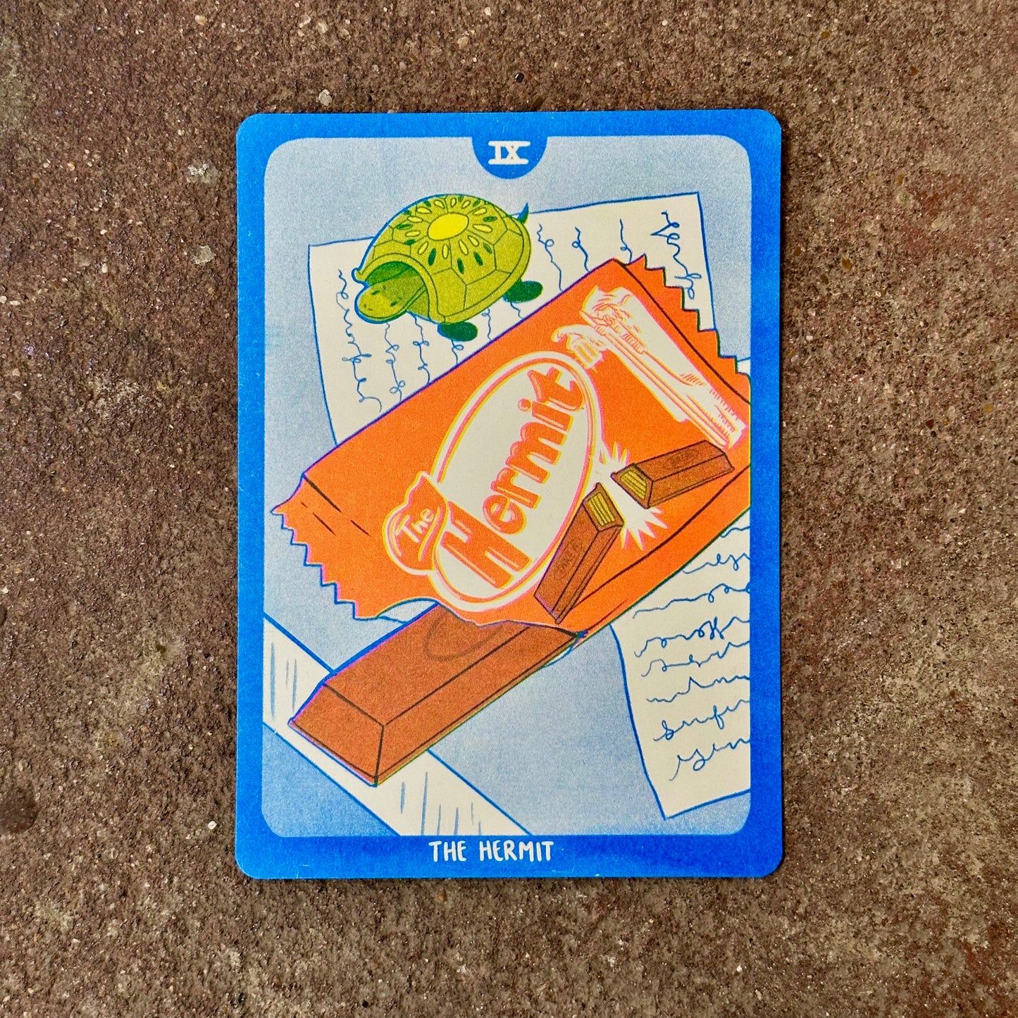 Cornerstore Tarot Risograph Print Postcard | The Hermit | Christina Hu (CA)