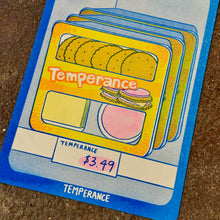 Load image into Gallery viewer, Cornerstore Tarot Risograph Print Postcard | Temperance | Christina Hu (CA)