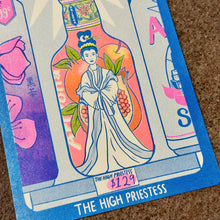 Load image into Gallery viewer, Cornerstore Tarot Risograph Print Postcard | The High Priestess | Christina Hu (CA)