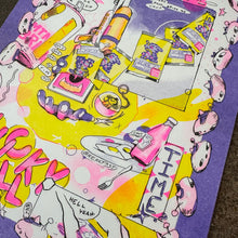 Load image into Gallery viewer, Lucky Pull Risograph Art Print | Play Nice Press (TX)