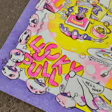 Load image into Gallery viewer, Lucky Pull Risograph Art Print | Play Nice Press (TX)