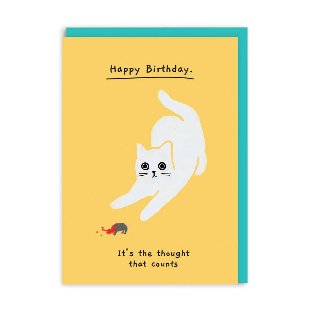 Birthday, It's the thought that counts Card | Ken The Cat (UK)