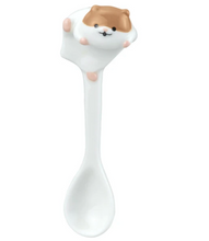 Load image into Gallery viewer, Ceramic Climbing Hamster Mug Spoon | Brown | Decole (Japan)