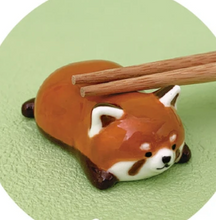 Load image into Gallery viewer, Ceramic Laying Red Panda Chopstick Rest | Decole (Japan)