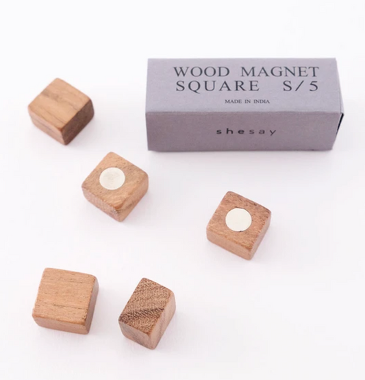 Wooden Cube Magnets | 5 Piece | Shesay (Japan)