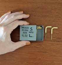 Load image into Gallery viewer, Brass L-Shaped Push PIn | Set of 5 | Shesay (Japan)