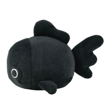 Load image into Gallery viewer, Black plush fish toy on a white background