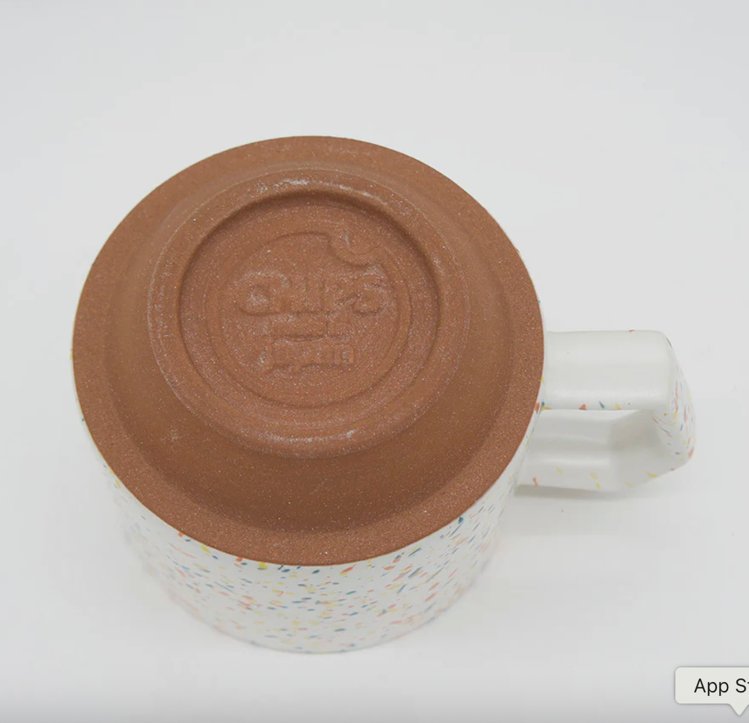Stackable Ceramic Mug | Splash White/Orange | CHIPS Inc (Japan)