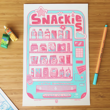 Load image into Gallery viewer, Snackies Risograph Print | PommoPress (NY)