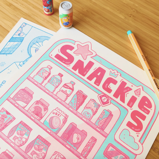 Snackies Risograph Print | PommoPress (NY)