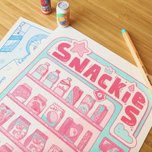 Load image into Gallery viewer, Snackies Risograph Print | PommoPress (NY)