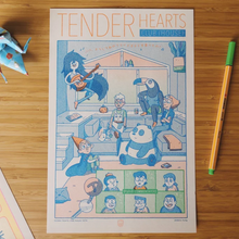 Load image into Gallery viewer, Tender Hearts Risograph Print | PommoPress (NY)