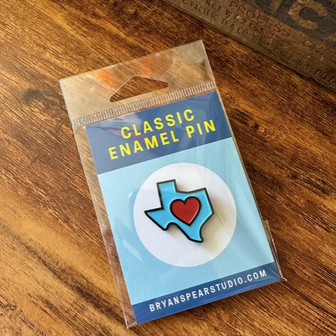 Texas Heart Enamel Pin | Bryan Spear Studio (TX)